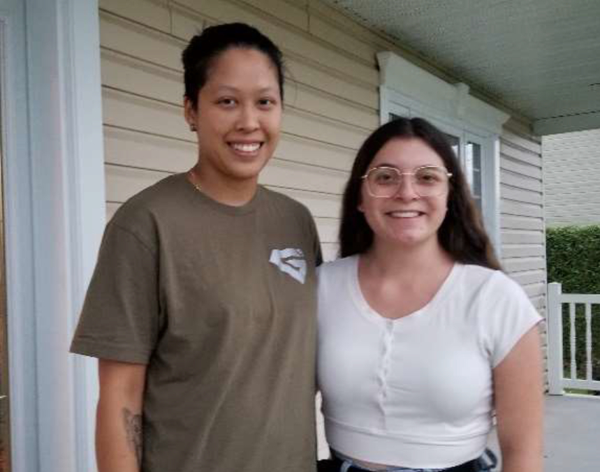 Two female fighters invite you to donate blood